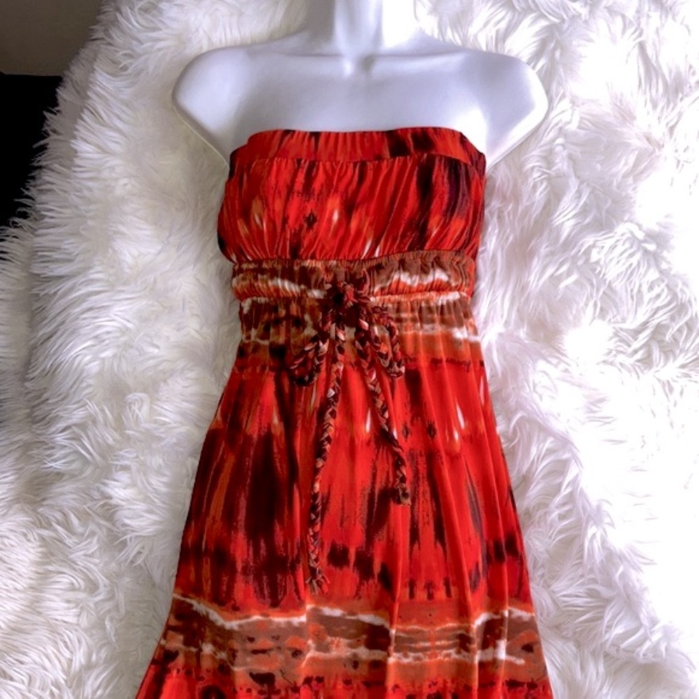 SELÉ Vibrant Strapless Empire Maxi Dress